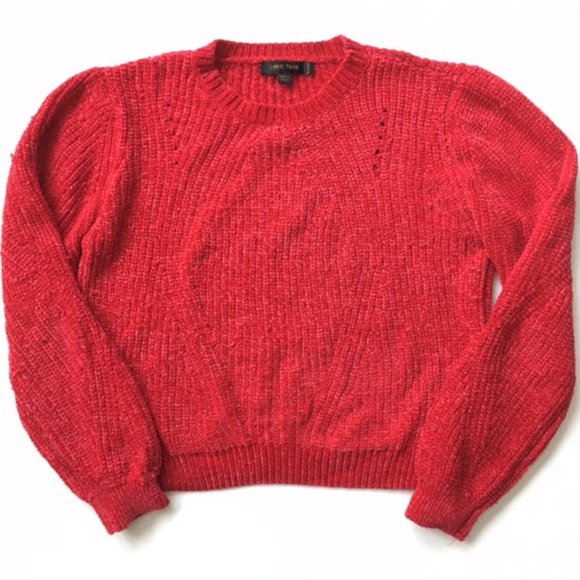 Love Tree Red Chenille Sweater - Picture 7 of 7